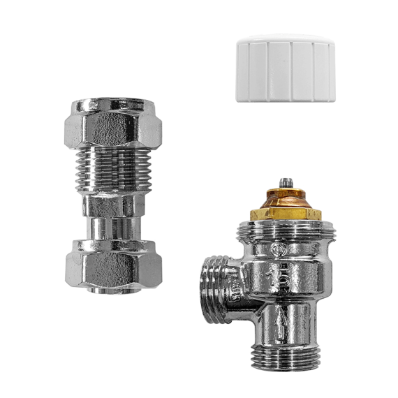 Drayton Auto-Balancing Radiator Valve & Lockshield Pack (15mm Angled) | Buy Online Now At The Smart Thermostat Shop